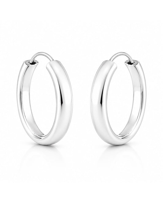 Medium silver hoop earring